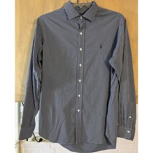 Polo Ralph Lauren Performance Shirt Mens L Blue Check Button Up Pony